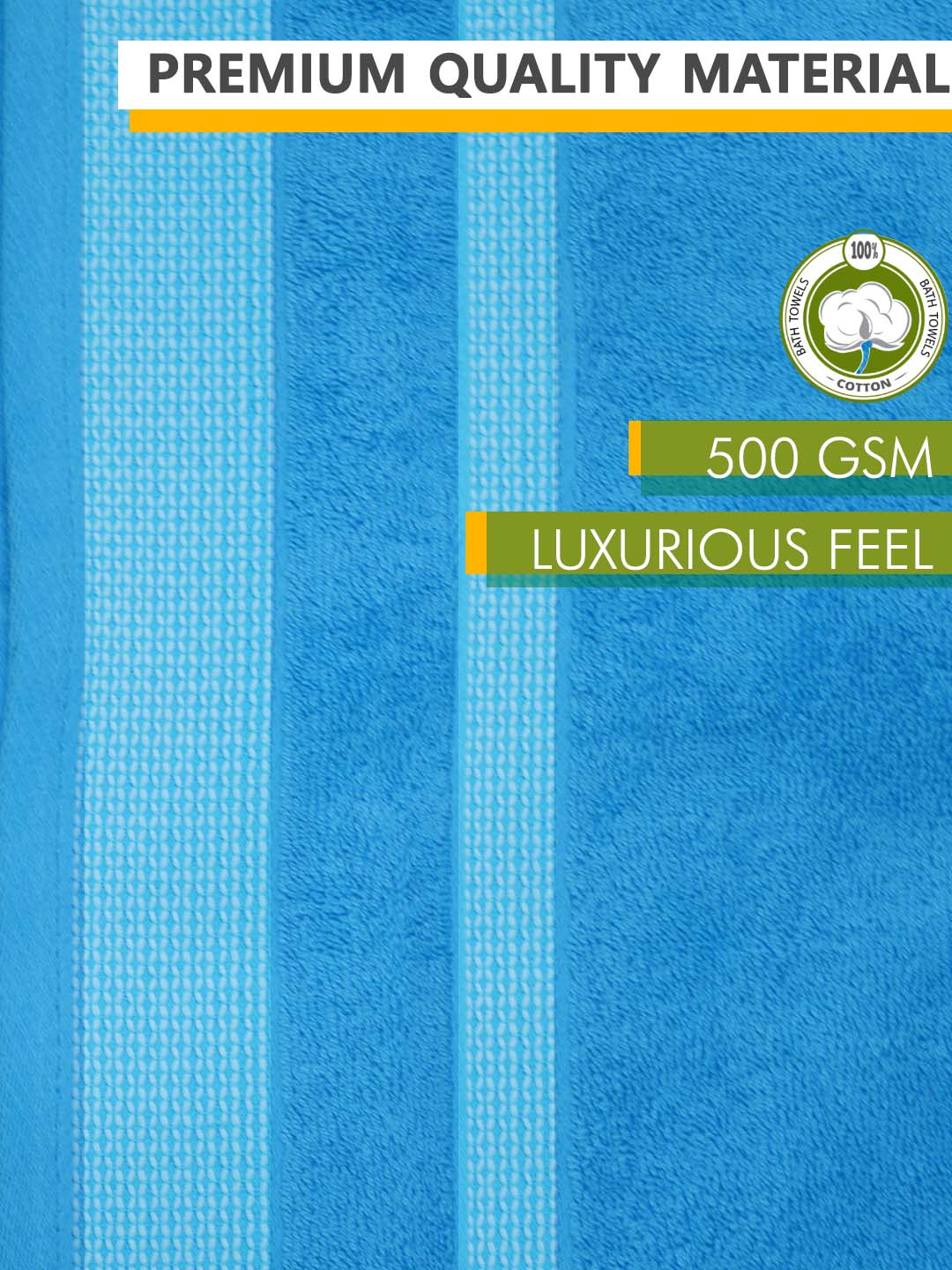 Blue Premium 500 GSM Cotton Bath Towel by Athom Living - Athom Living