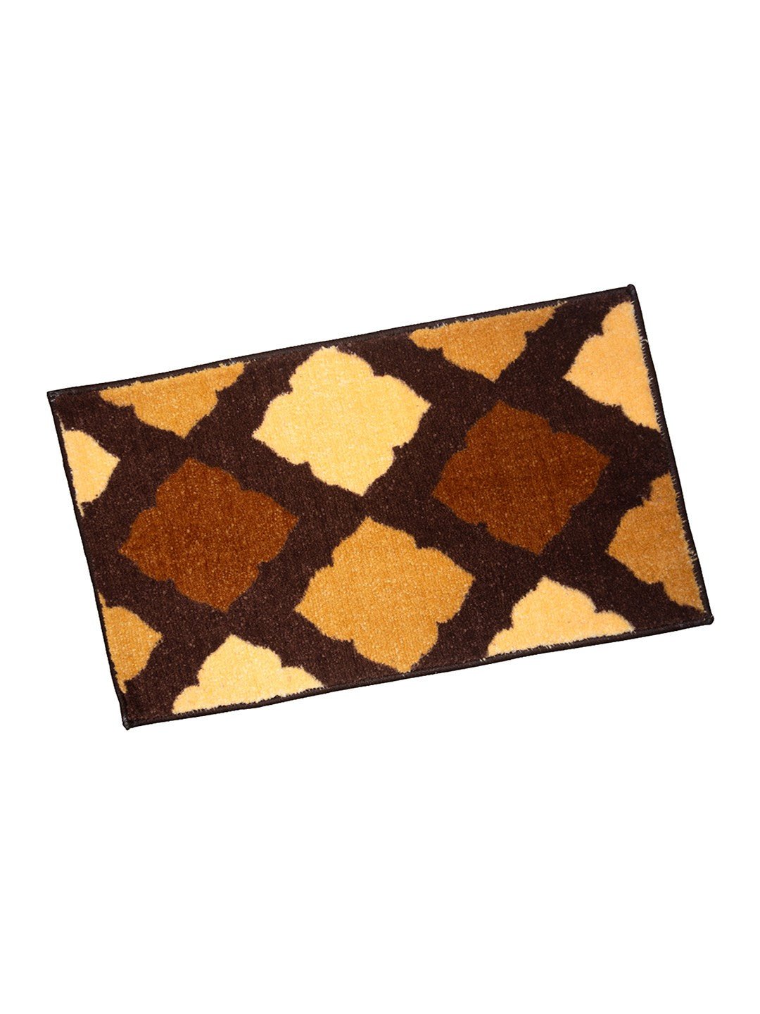 Brown & Beige Micro Designer Soft Anti Slip Bath Mat by Athom Living - Athom Living