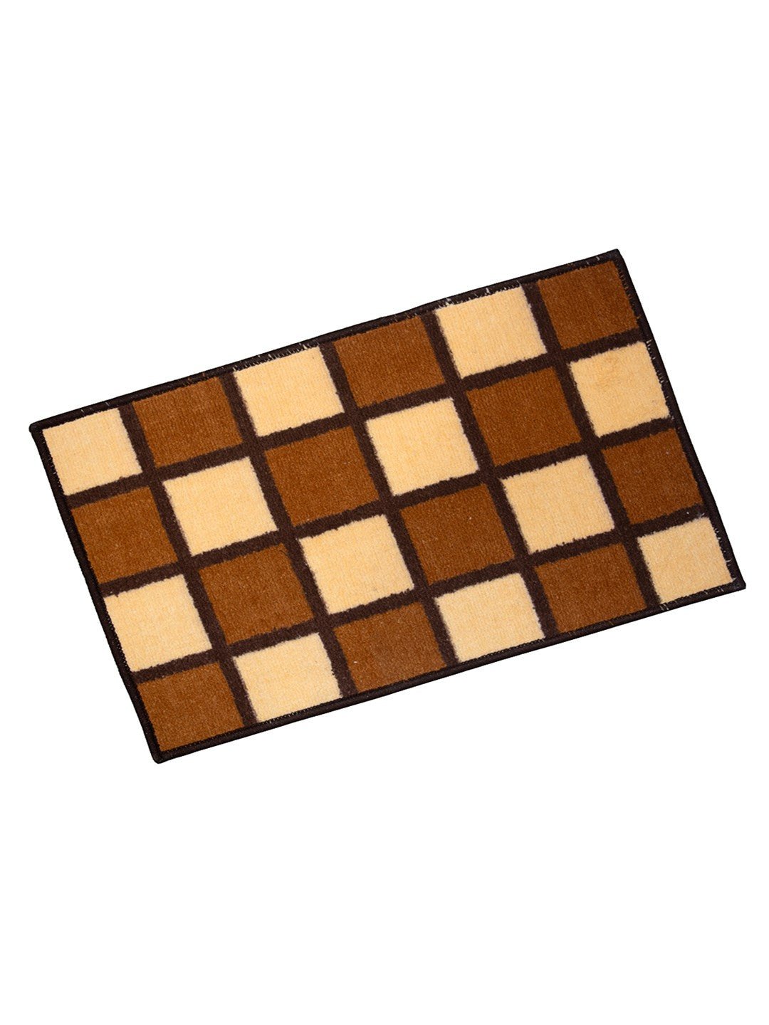 Brown Blocks Soft Anti - Slip Bath Mat by Athom Living - Athom Living