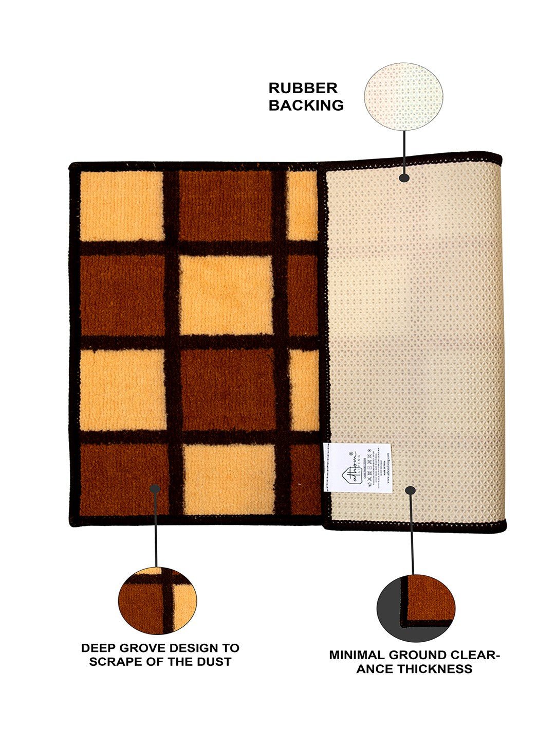 Brown Blocks Soft Anti - Slip Bath Mat by Athom Living - Athom Living