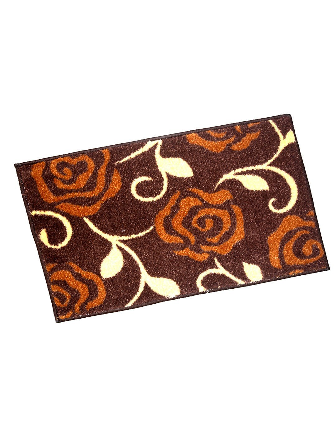 Brown Flower Micro Designer Soft Anti Slip Bath Mat by Athom Living - Athom Living