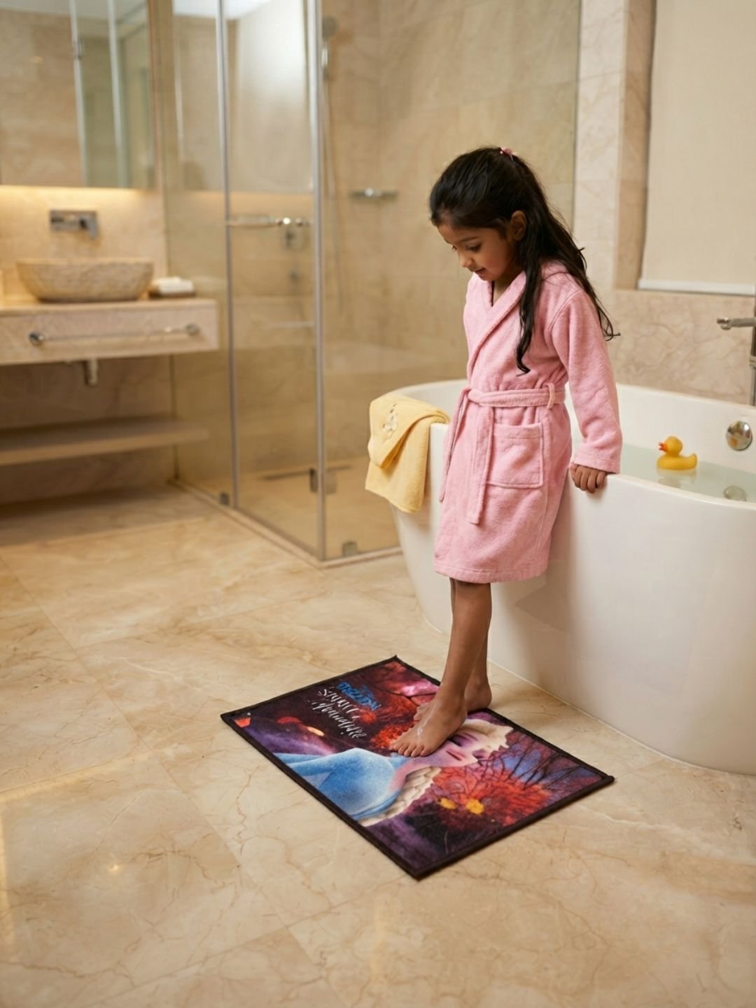 Buy Kids Disney Frozen Carpet and Get Kids Disney Frozen Bathmat Free | Pink - Athom Living