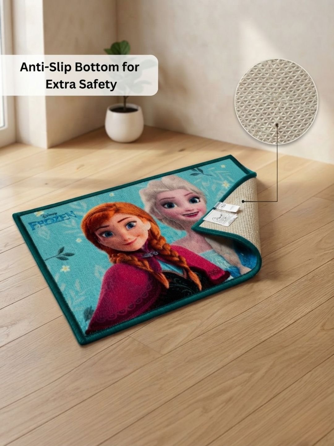Buy Kids Disney Frozen Sisters Runner Carpet and Get Kids Frozen Sisters Bathmat Free| Pink & Blue - Athom Living