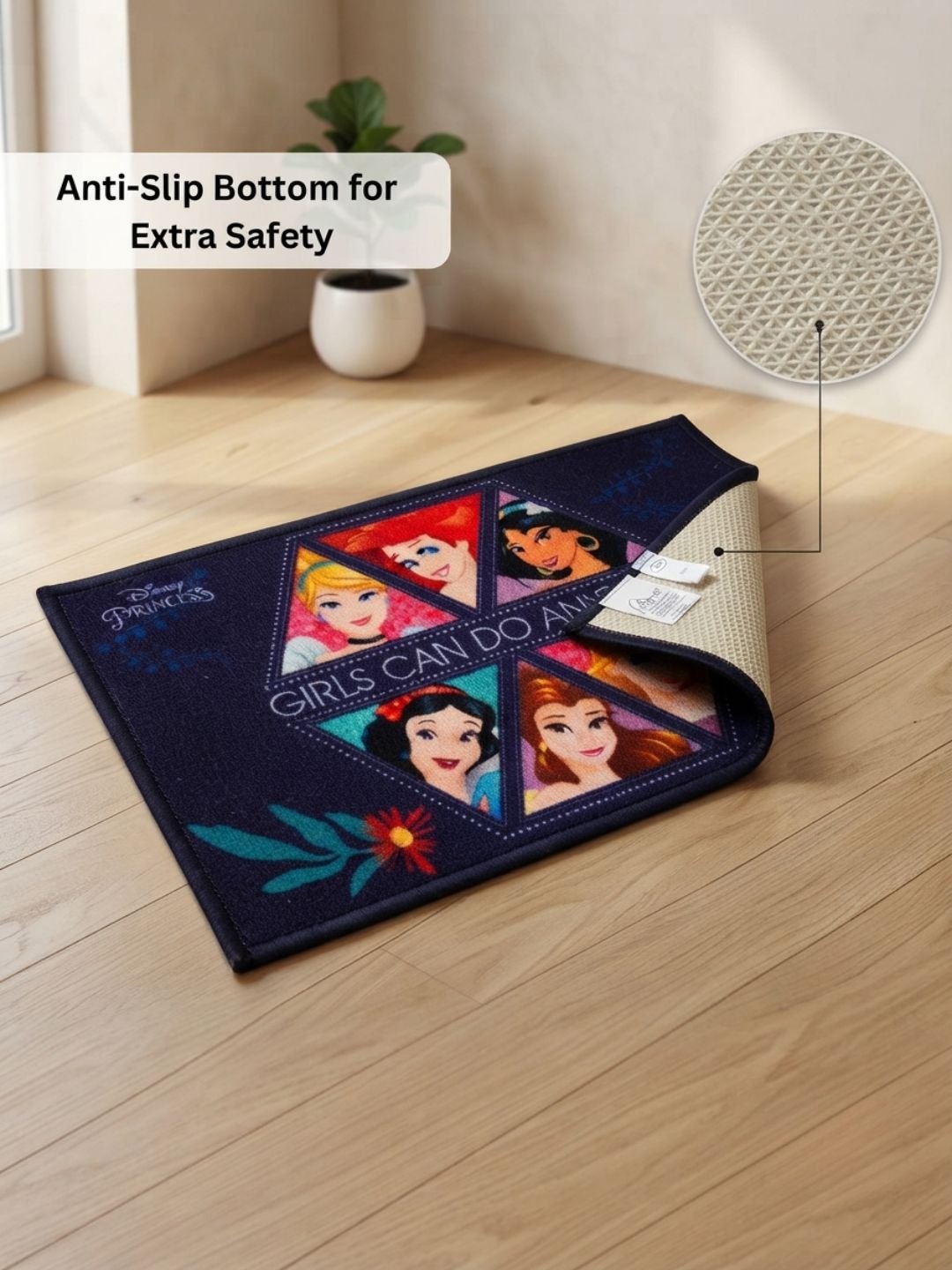 Buy Kids Disney Princess Carpet and Get Kids Disney Princess Bathmat Free | Multicolor - Athom Living