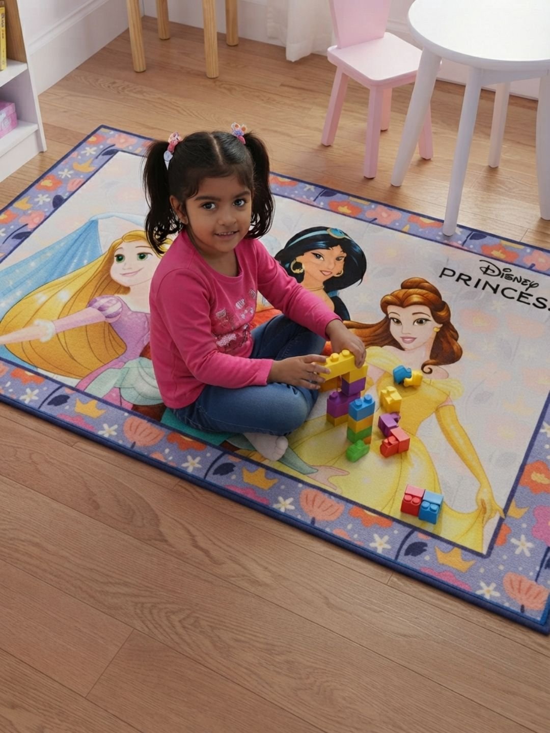 Buy Kids Disney Princess Carpet and Get Kids Disney Princess Bathmat Free | Multicolor - Athom Living