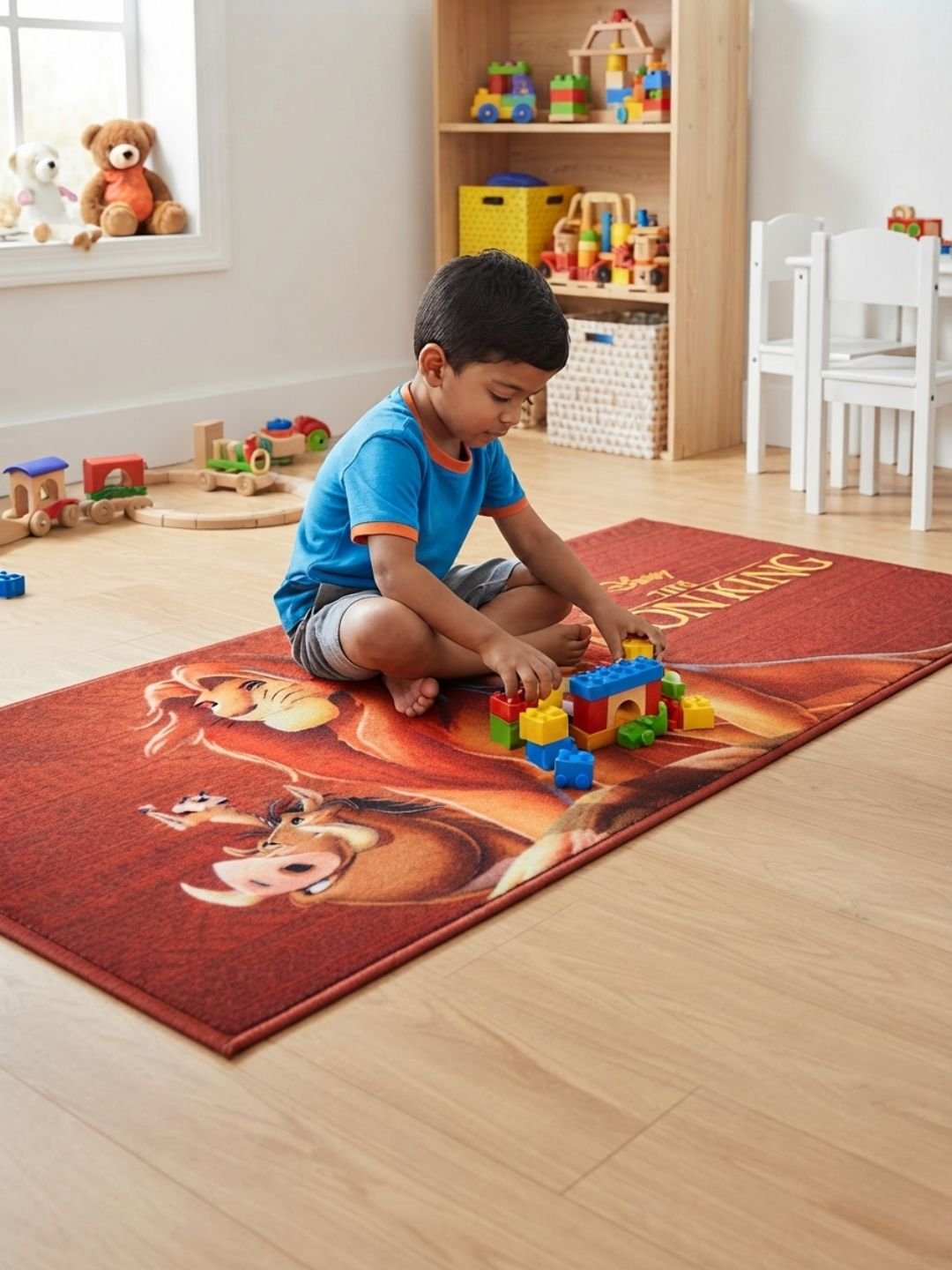 Buy Kids Lion King Runner Carpet and Get Kids Mickey Mouse Bathmat Free| Brown & Black - Athom Living