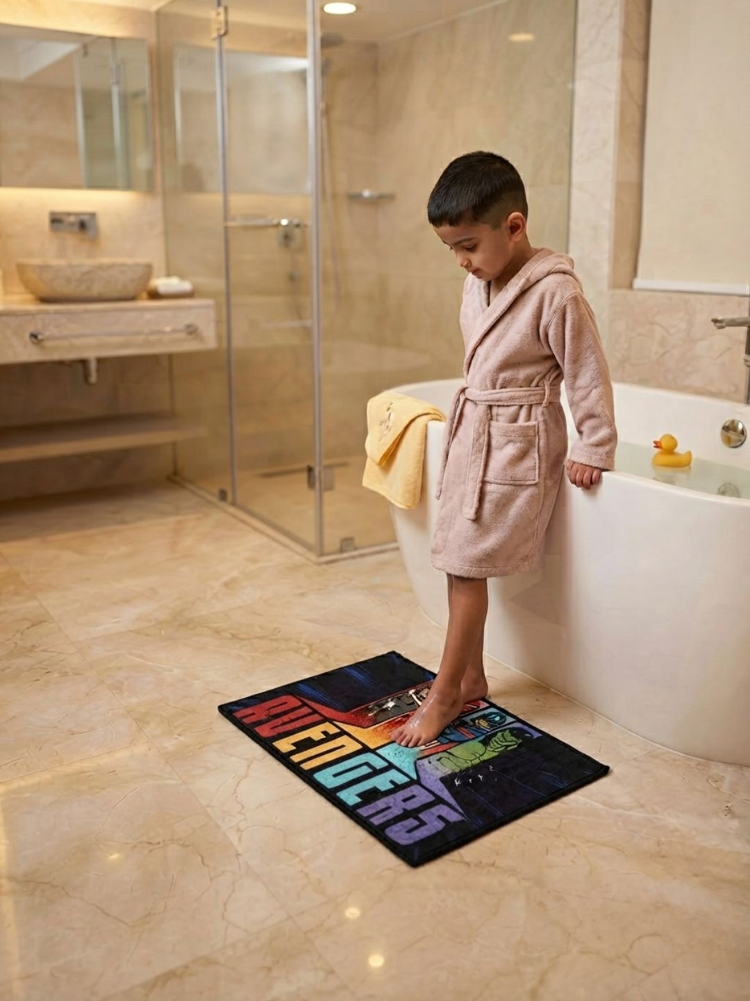 Buy Kids Marvel Runner Carpet and Get Kids Avengers Bathmat Free| Black - Athom Living