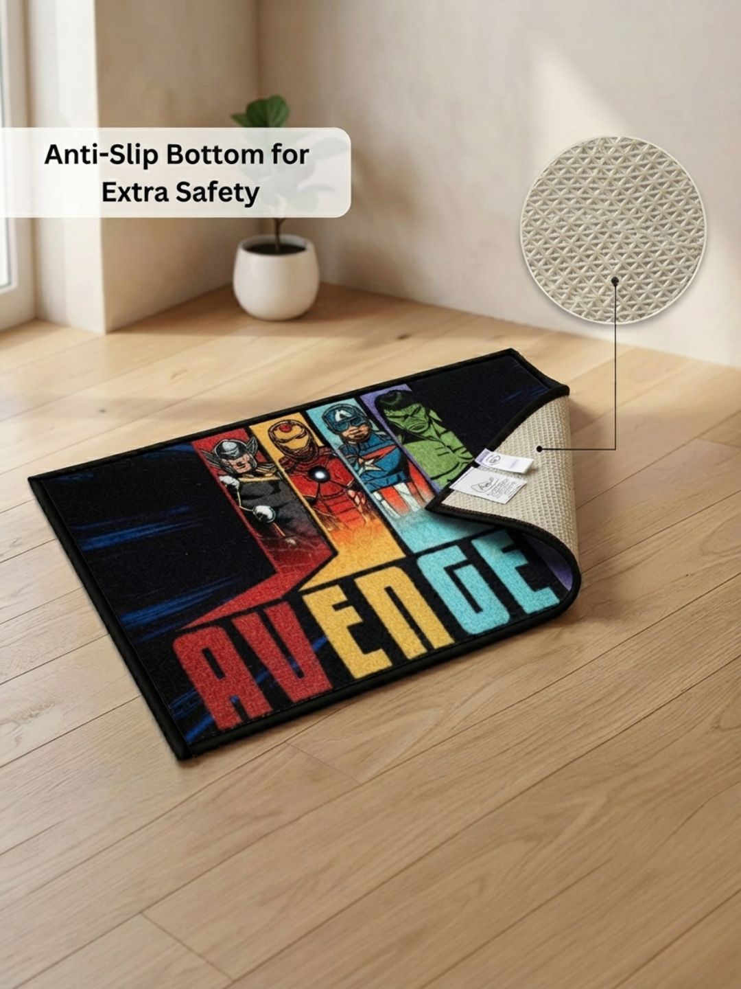 Buy Kids Marvel Runner Carpet and Get Kids Avengers Bathmat Free| Black - Athom Living