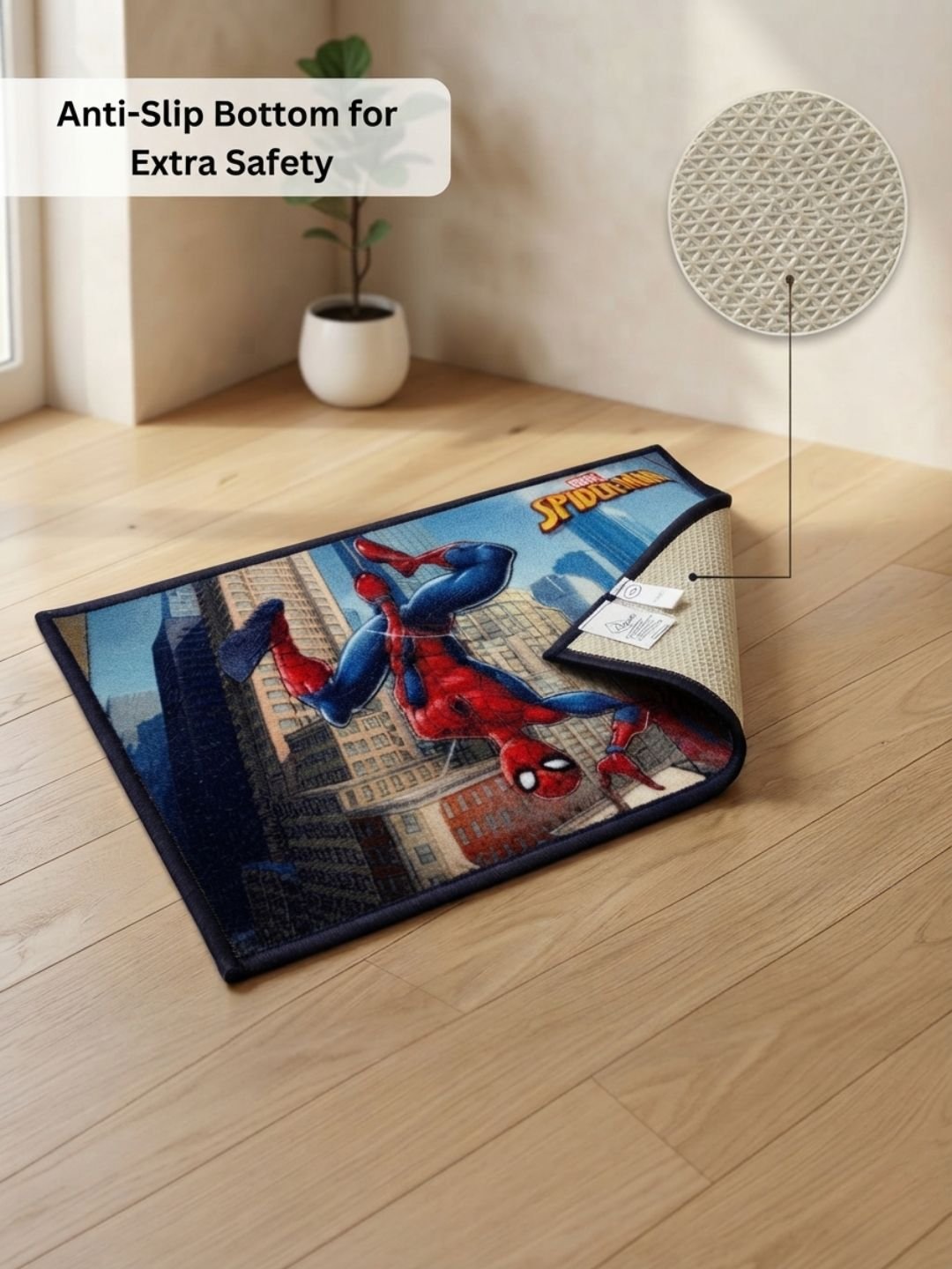 Buy Kids Marvel Spidey Runner Carpet and Get Kids Spiderman Bathmat Free| Multicolor - Athom Living