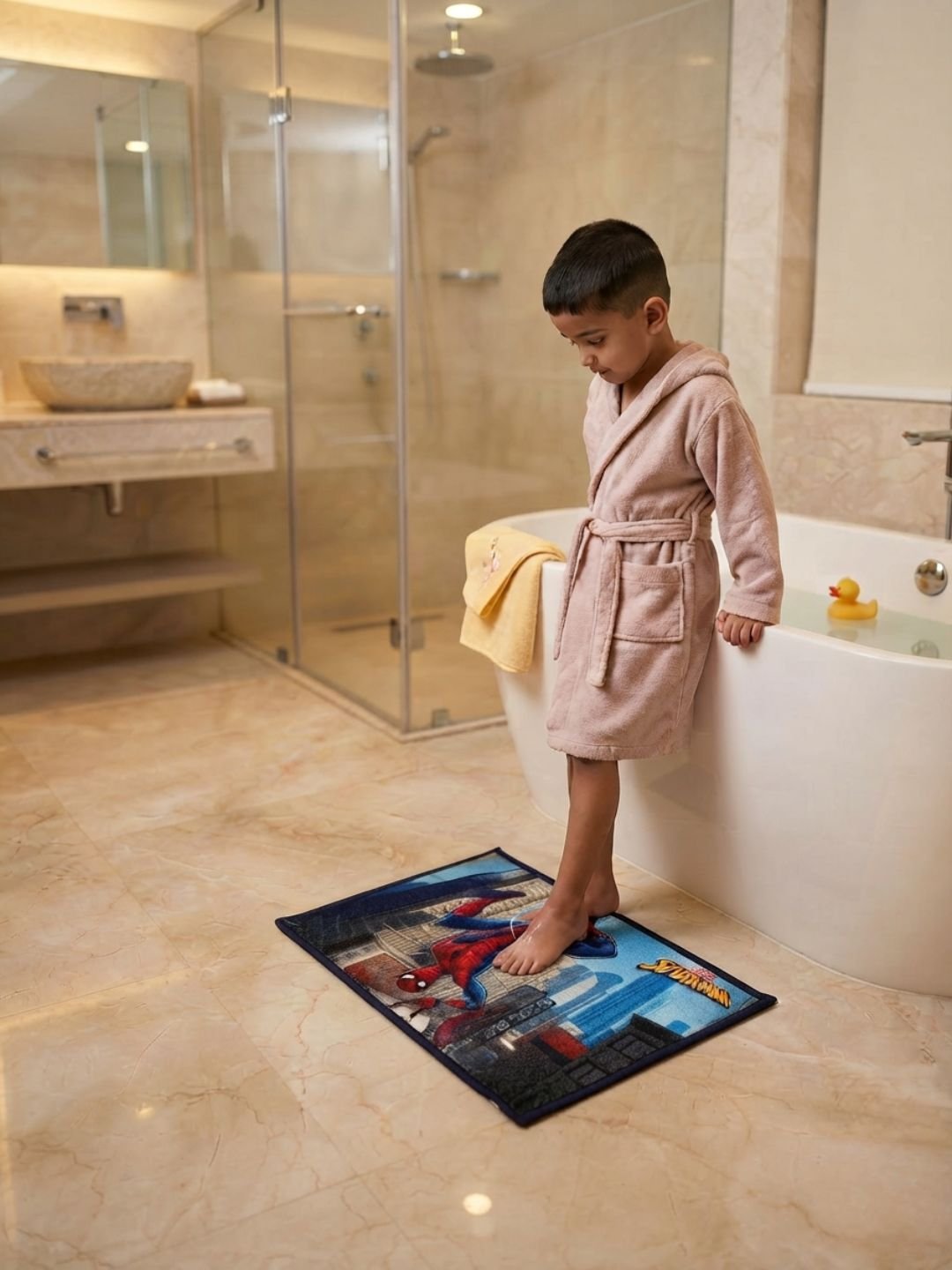 Buy Kids Marvel Spidey Runner Carpet and Get Kids Spiderman Bathmat Free| Multicolor - Athom Living