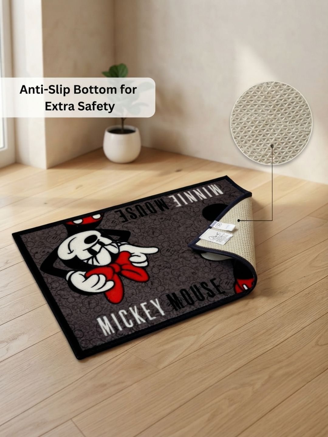 Buy Kids Mickey Carpet and Get Kids Mickey Mouse Bathmat Free | Grey - Athom Living