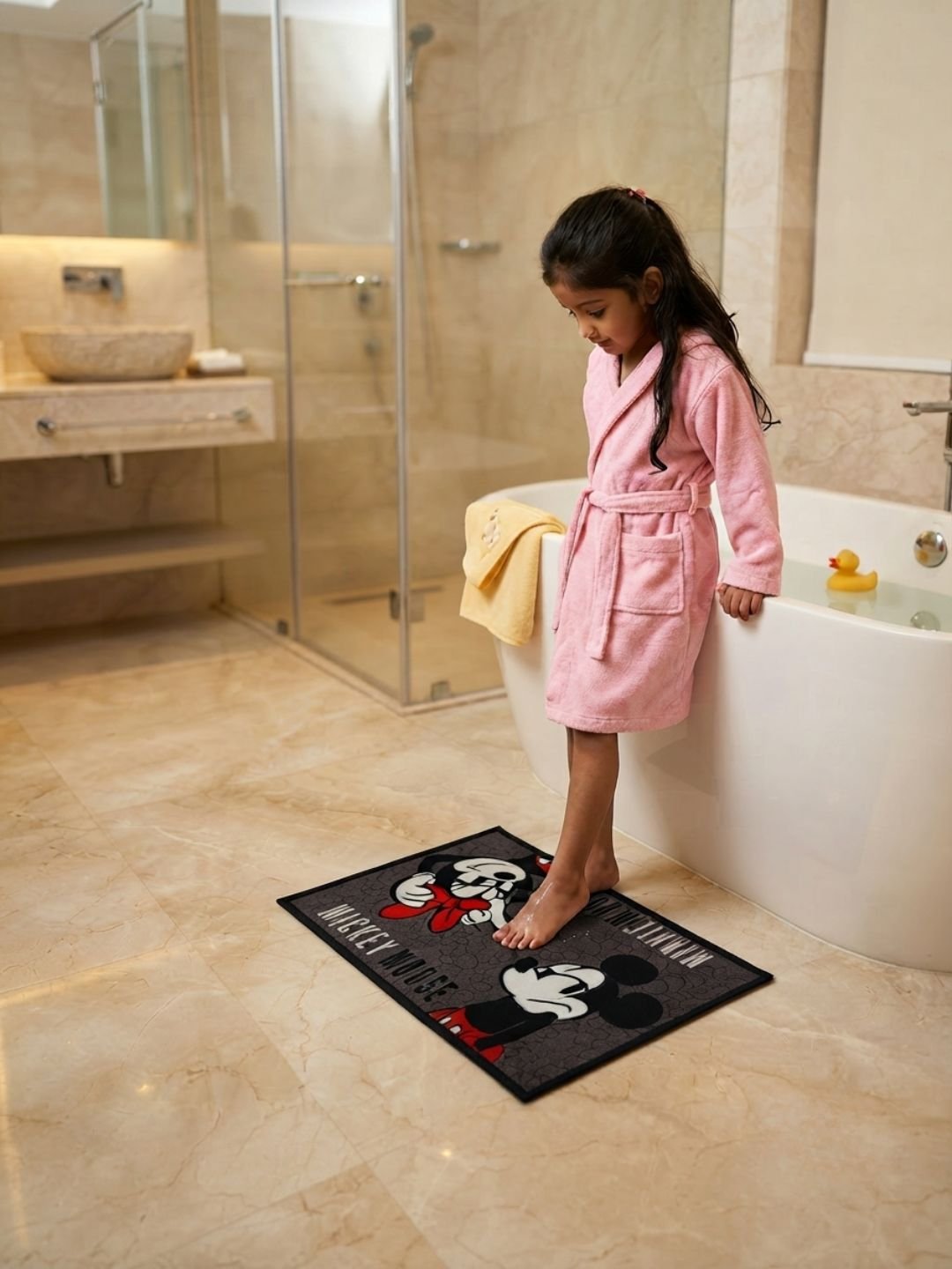 Buy Kids Mickey Carpet and Get Kids Mickey Mouse Bathmat Free | Grey - Athom Living
