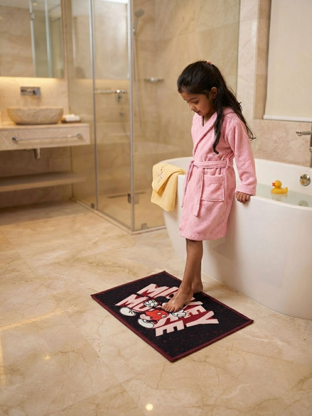 Buy Kids Mickey Mouse Runner Carpet and Get Kids Mickey Mouse Bathmat Free| Dark Grey - Athom Living