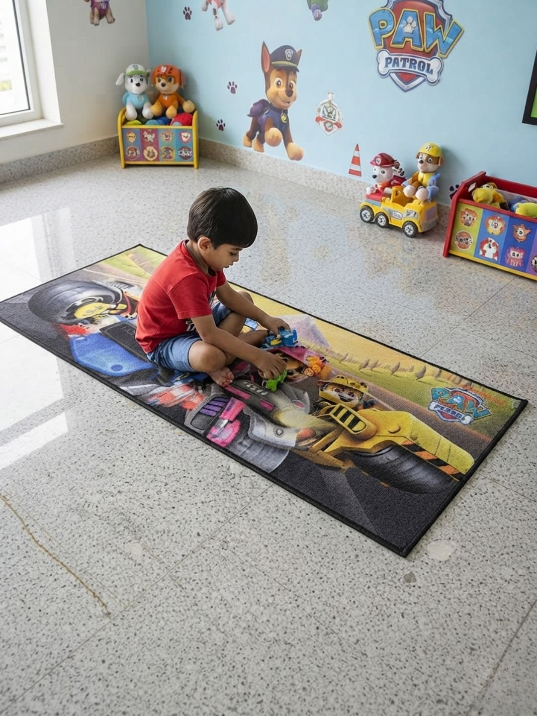 Buy Kids Paw Patrol Runner Carpet and Get Kids Paw Patrol Bathmat Free| Multicolor - Athom Living