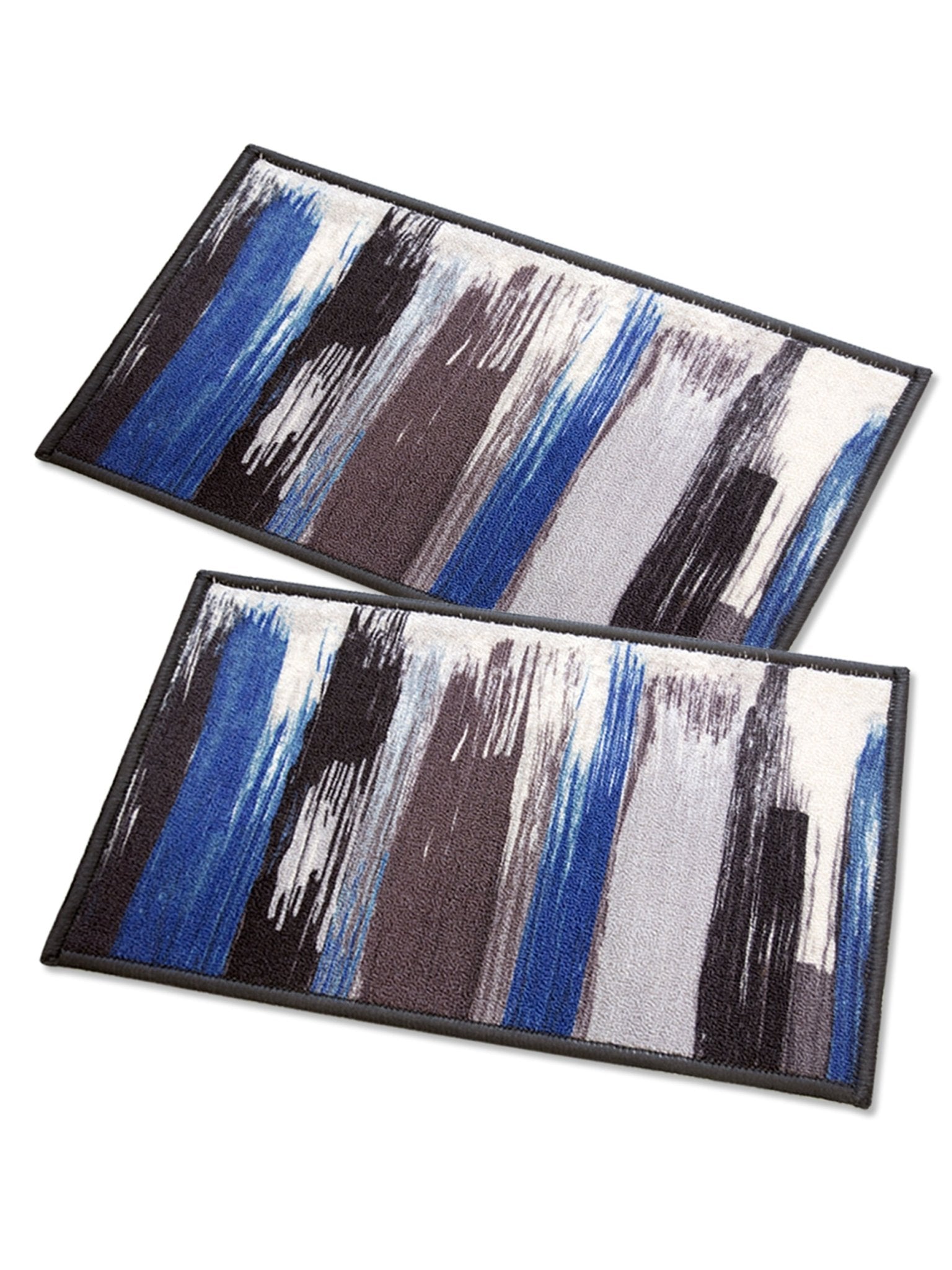Canvas Blue Premium Anti Slip Printed Door Mat Pack of 2 by Athom Living - Athom Living