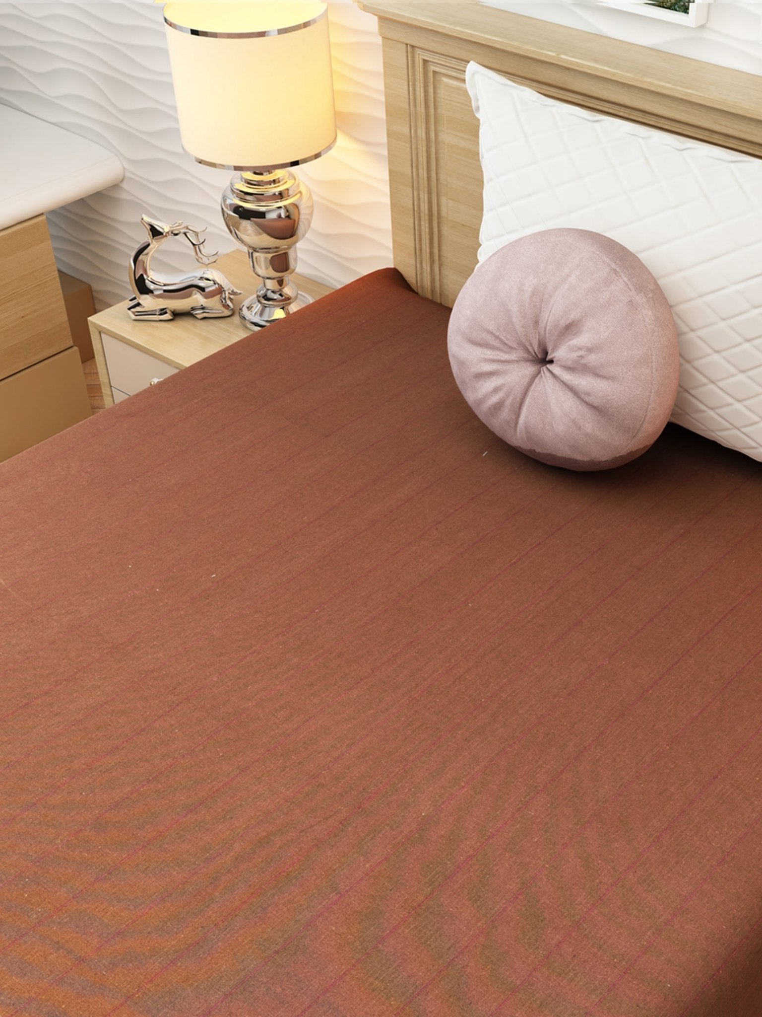 Chaddar Summer Stripes Light Brown Single Cotton Bedsheet Soft & Light by Athom Living - Athom Living