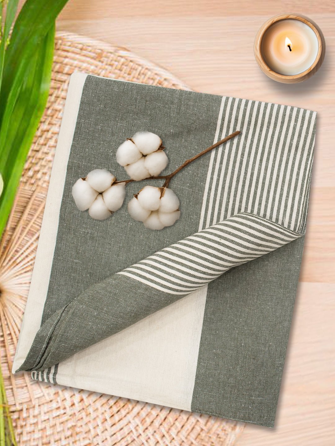 Chaddar Summer Stripes Light Grey Single Cotton Bedsheet Soft & Light by Athom Living - Athom Living