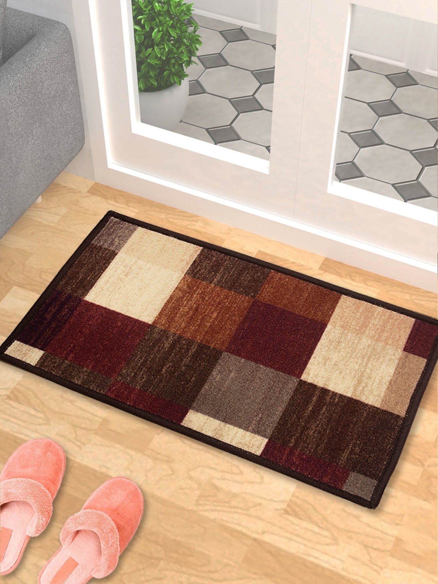 CheckMat Premium Anti - Slip Printed Door Mat by Athom Living - Athom Living
