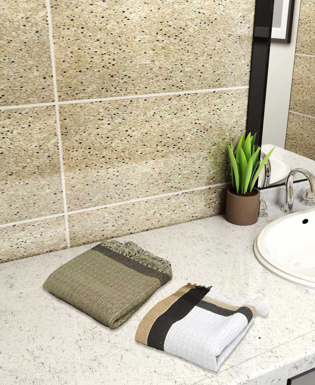 cotton bath towel dark brown white