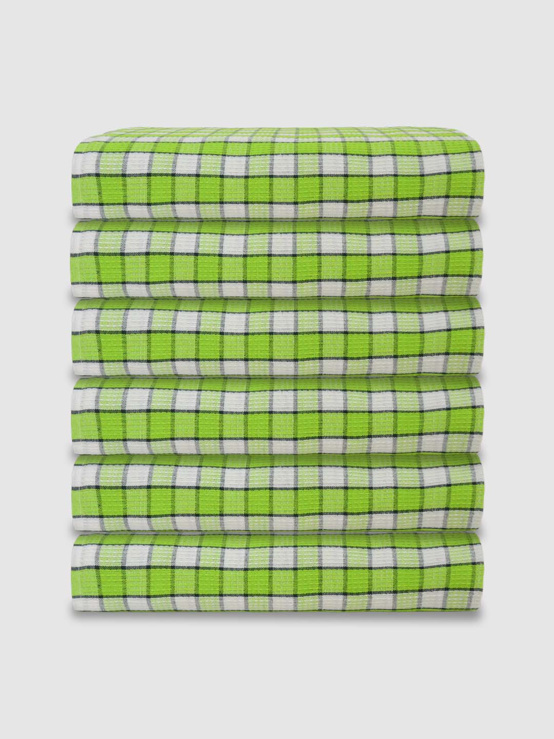cotton green checkered bath towelsset