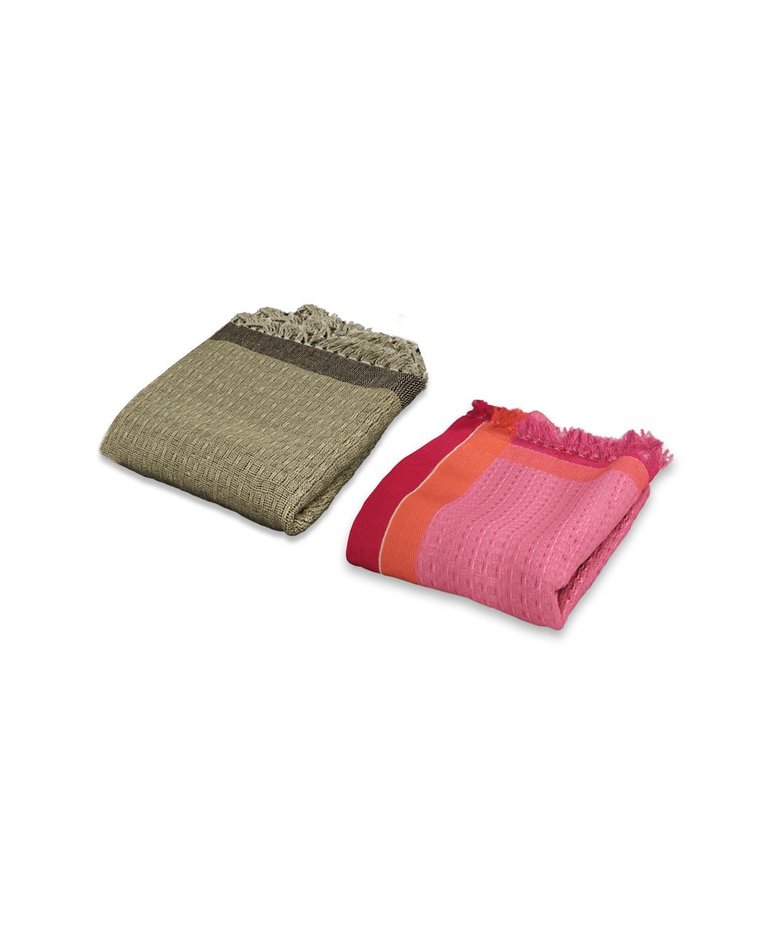 Dark Brown & Pink Premium Light WeightCotton Bath Towel Pack of 2) by Athom Living - Athom Living