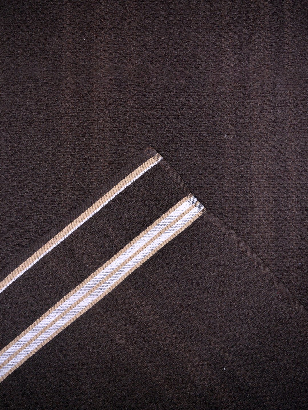 Dark Brown Popcorn Textured Solid Bath Towel (Pack of 3) by Athom Living - Athom Living