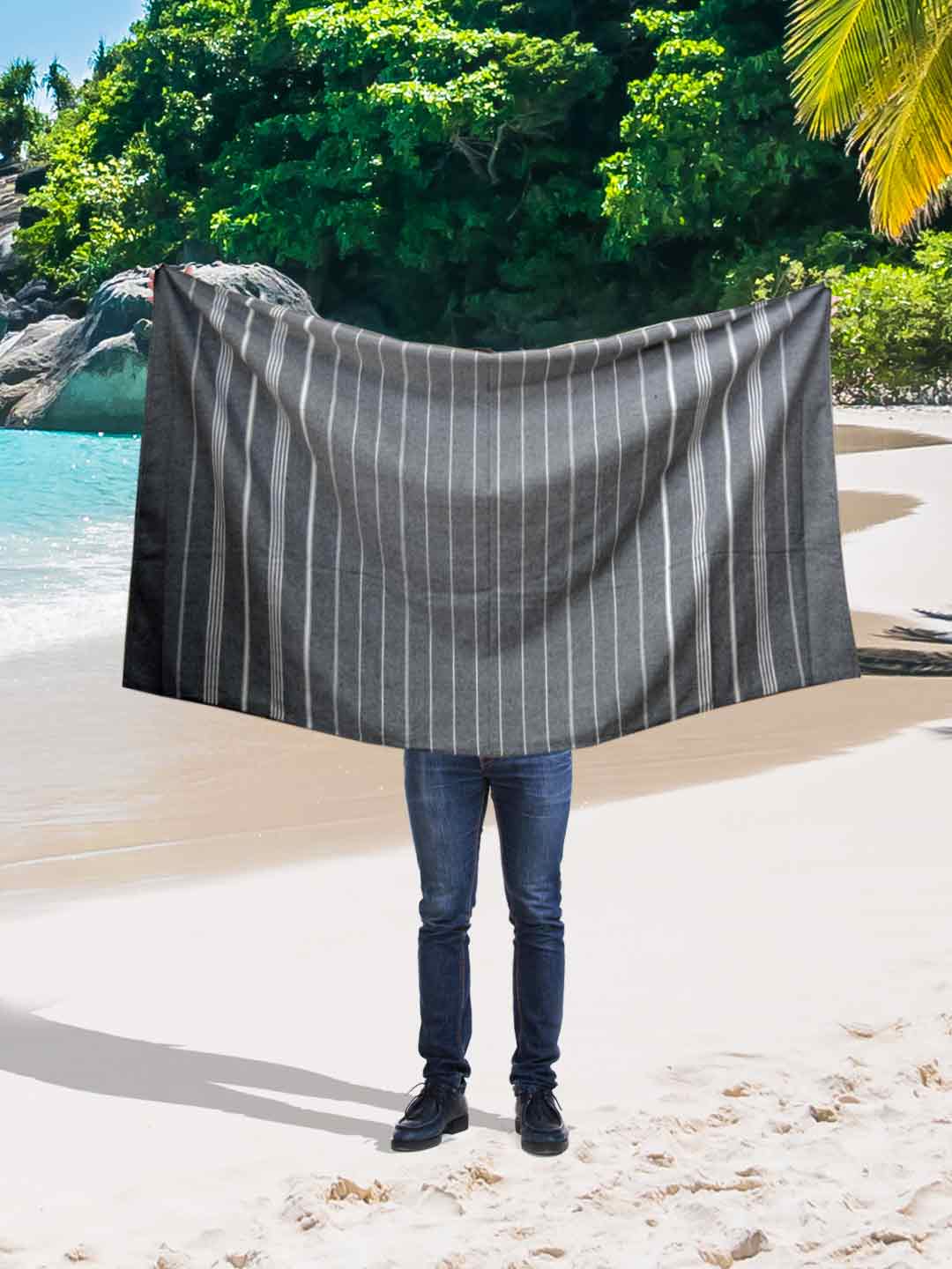 Dark Grey Xtra Large Premium Cotton Bath Towel (Pack of 3) by Athom Living - Athom Living