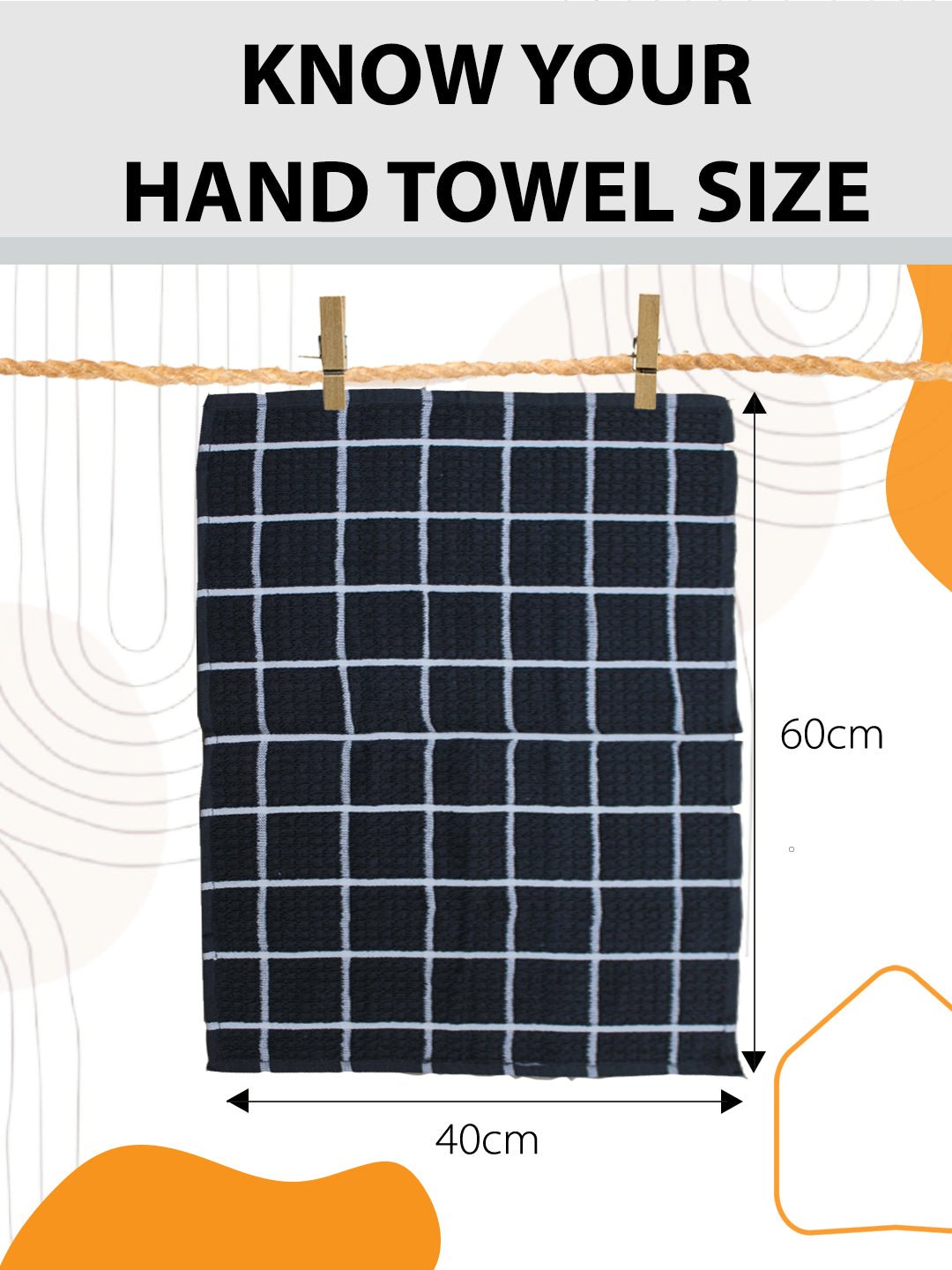 Dark Navy Blue Cotton Soft Hand Towel (Pack of 6) by Athom Living - Athom Living