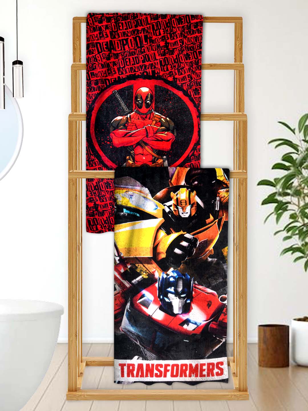 Deadpool & Transformer Kids Bath Towel – Fun & Vibrant by Athom Living - Athom Living