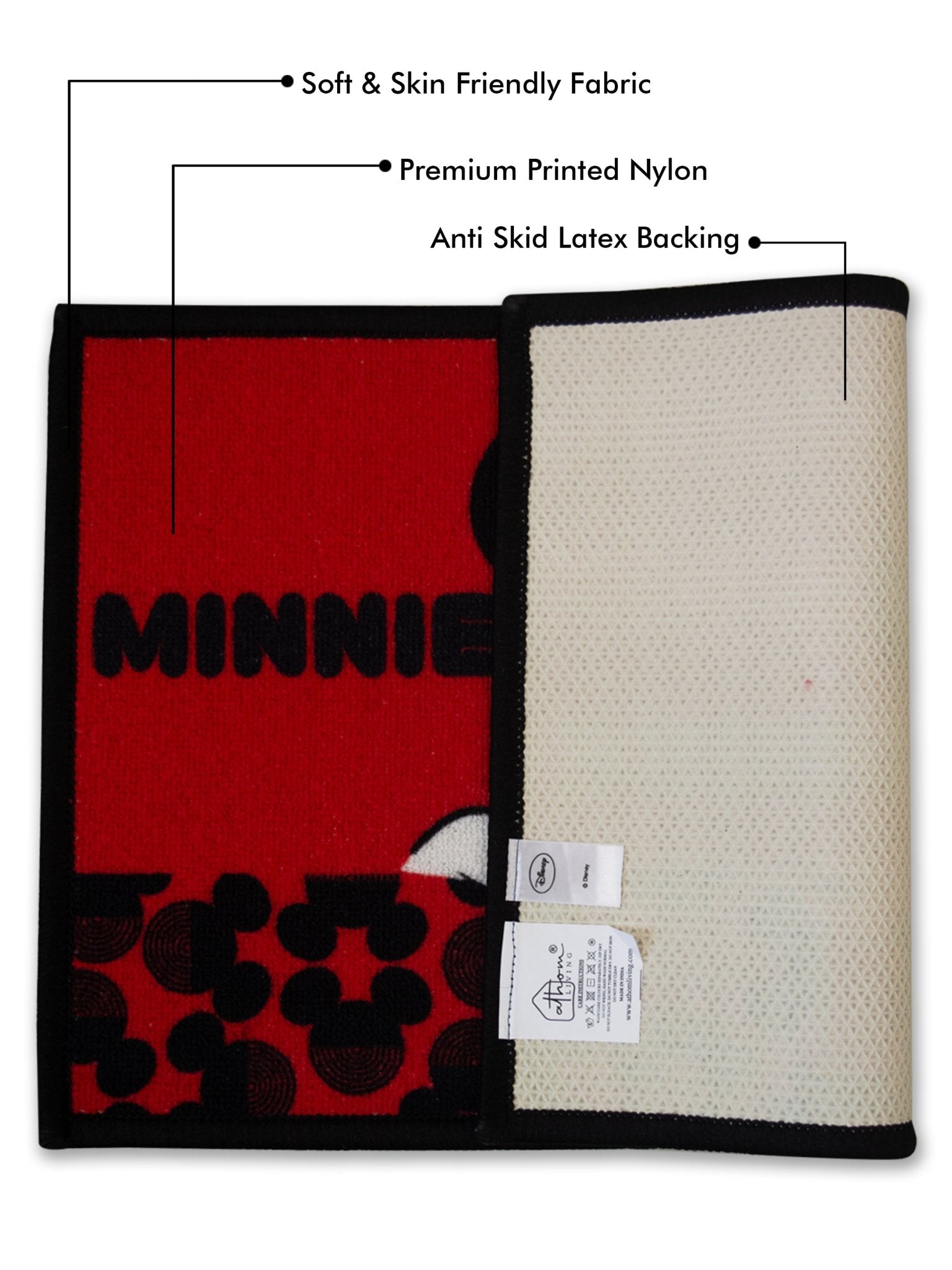 Disney Anti - Skid Bathmat – Set of 2 – "Mickey & Minnie Mouse" by Athom Living - Athom Living