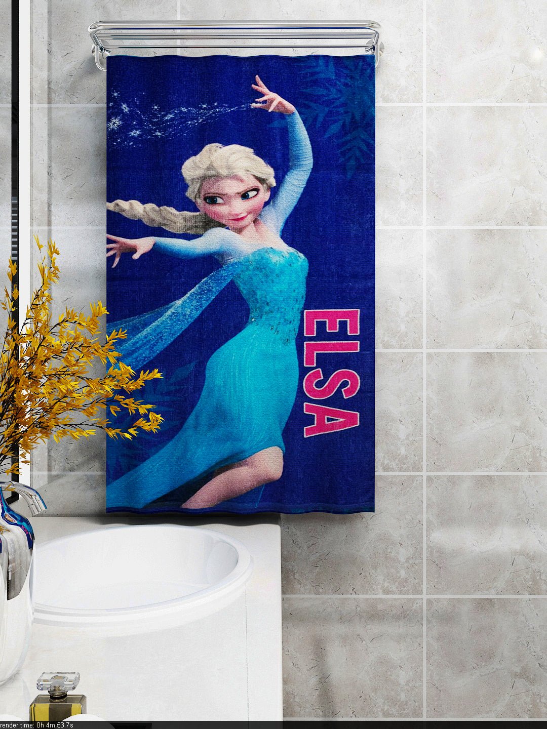 Disney Blue Elsa Frozen Kids Cotton Bath Towel – Soft & Absorbent by Athom Living - Athom Living