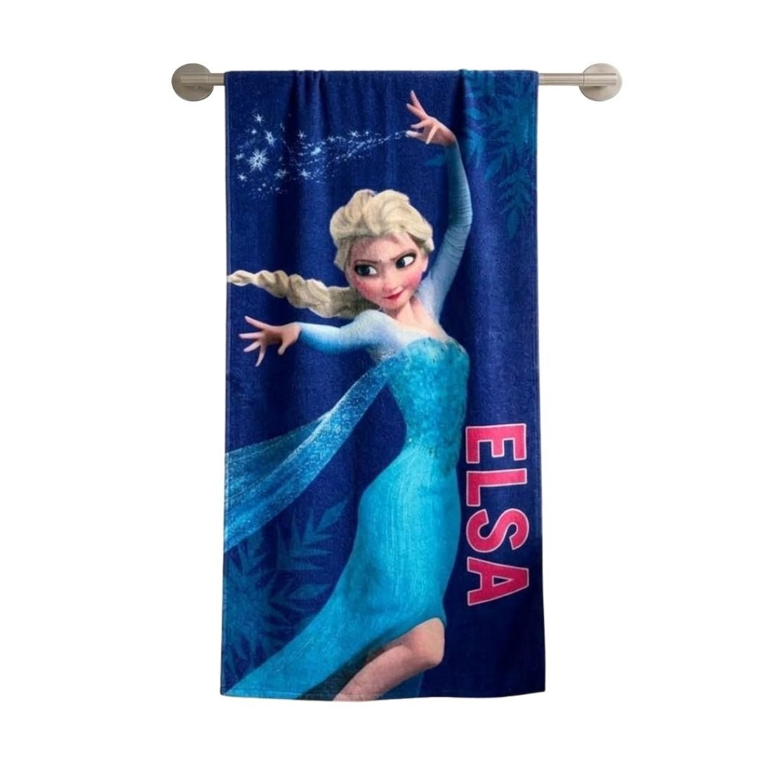 Disney Blue Elsa Frozen Kids Cotton Bath Towel – Soft & Absorbent by Athom Living - Athom Living