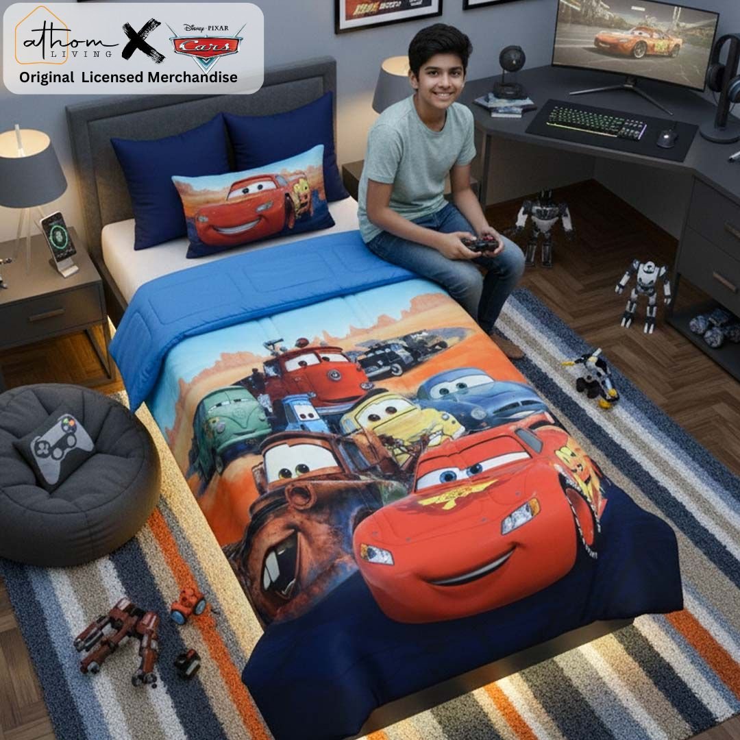 Disney Car Kids AC Comforter – Single – "Piston Cups Dream Ride" by Athom Living - Athom Living