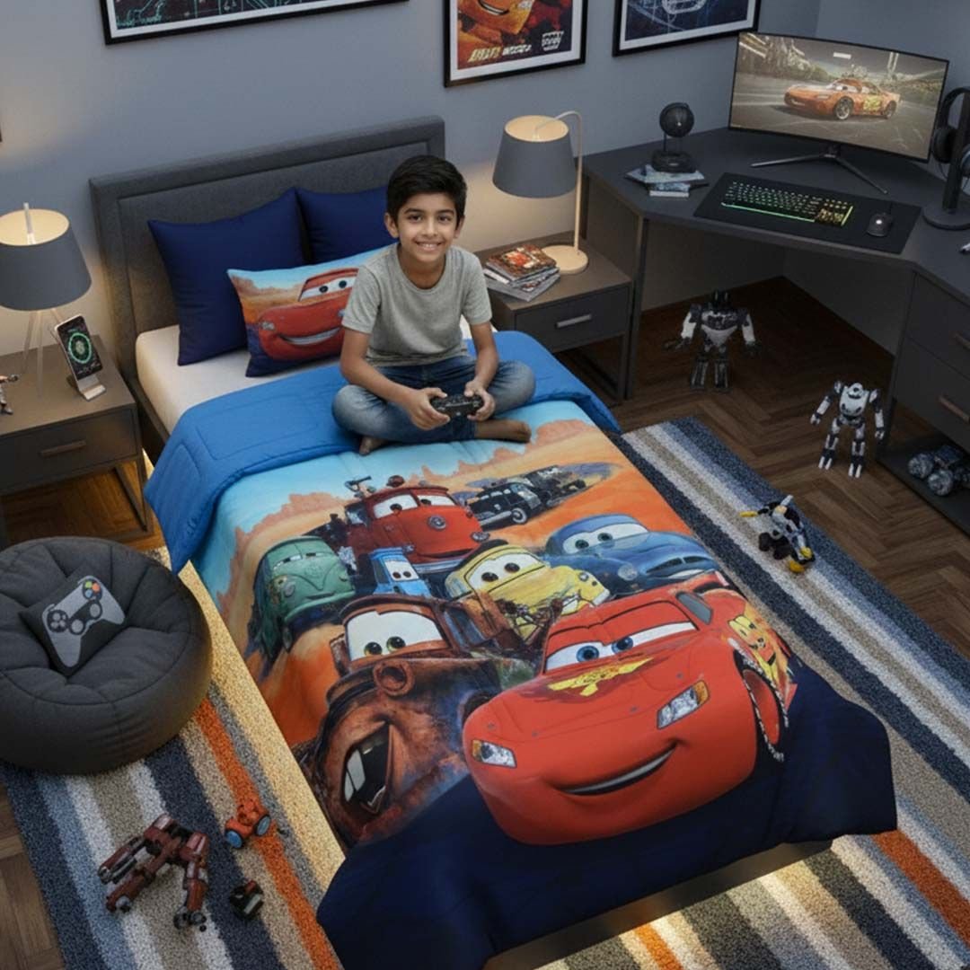 Disney Car Kids AC Comforter – Single – "Piston Cups Dream Ride" by Athom Living - Athom Living