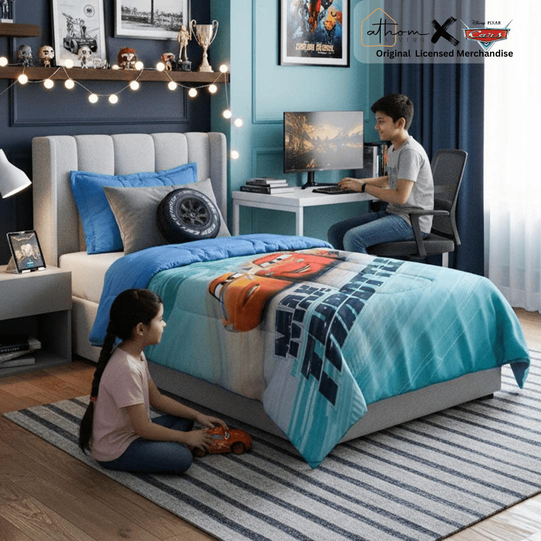 Disney Car Kids Comforter – Single – "Max Thorttle" by Athom Living - Athom Living