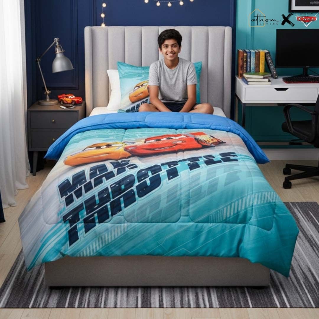 Disney Car Kids Comforter – Single – "Max Thorttle" by Athom Living - Athom Living