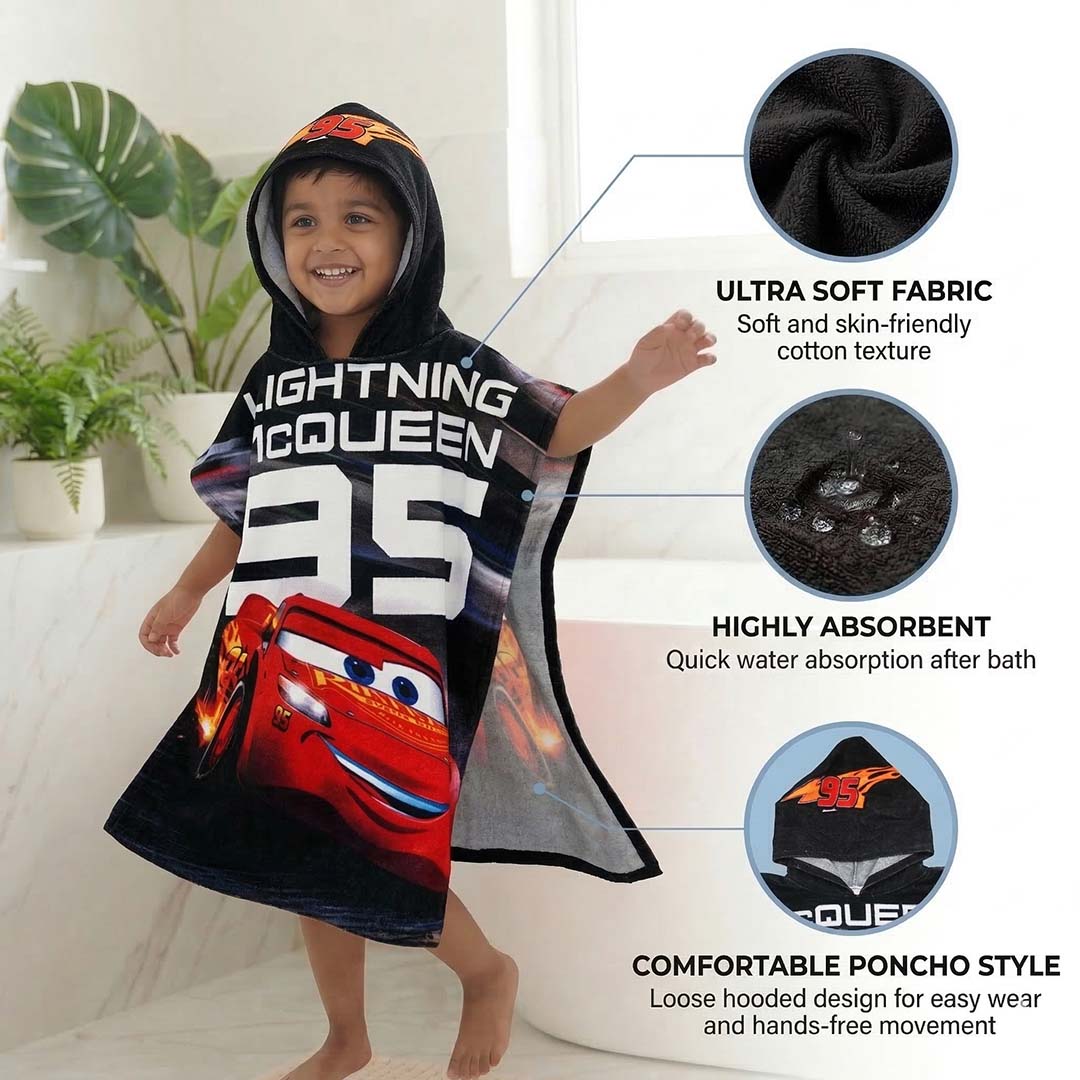 Disney Cars Kids Hooded and Bath Towel Combo by Athom Living - Athom Living