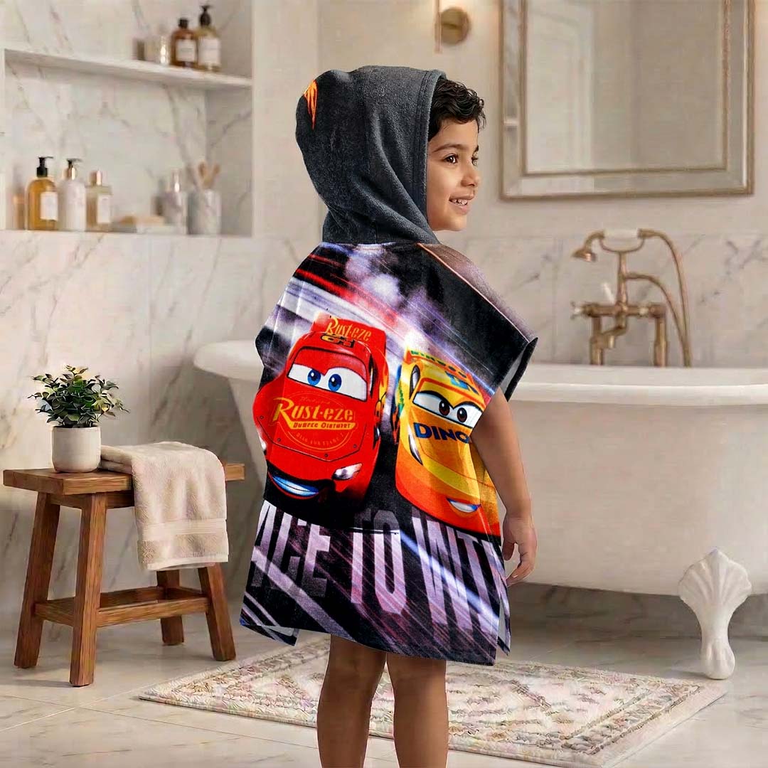 Disney Cars Kids Hooded and Spiderman Bath Towel Combo by Athom Living - Athom Living