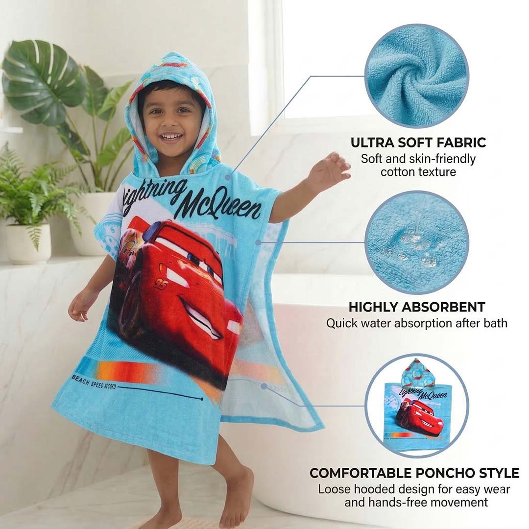 Disney Cars 'Lightning McQueen' Kids Hooded and Bath Towel Combo by Athom Living - Athom Living