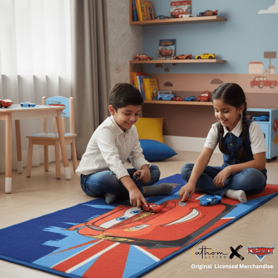 Disney Cars Themed Kids Runner Carpet(60x140 cm) by Athom Living - Athom Living