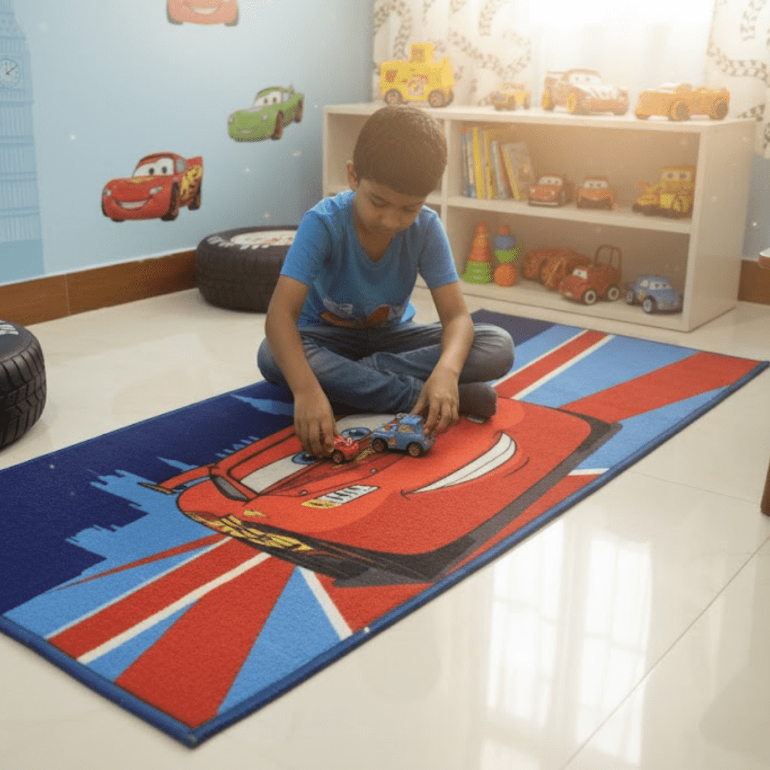 Disney Cars Themed Kids Runner Carpet(60x140 cm) by Athom Living - Athom Living