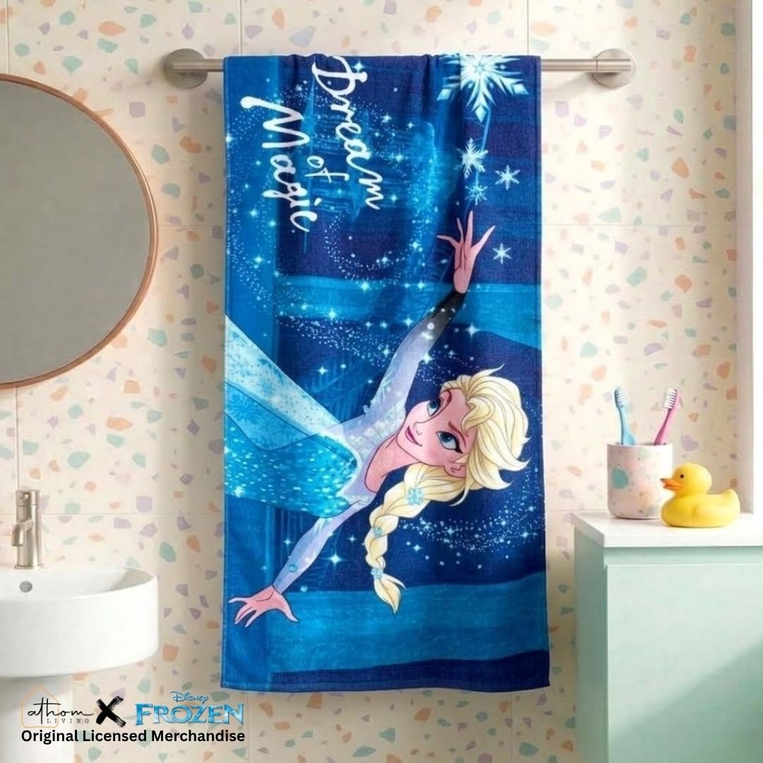 Disney Dream Of Magic Frozen Kids Cotton Bath Towel by Athom Living - Athom Living