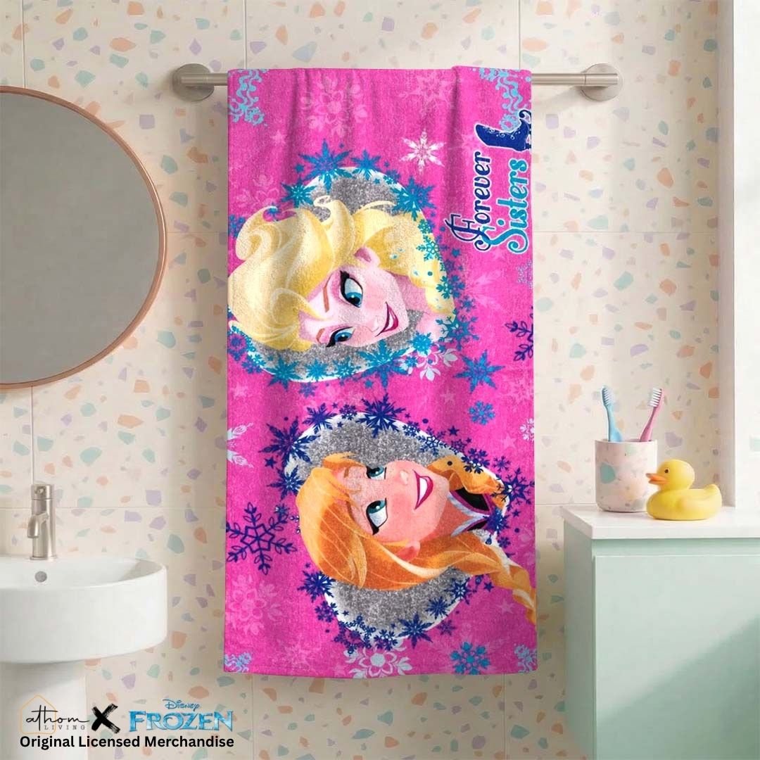 Disney Forever Sisters Frozen Kids Cotton Bath Towel by Athom Living - Athom Living