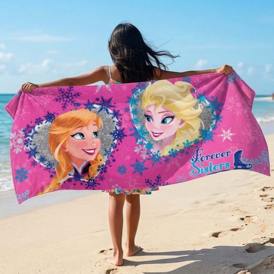 Disney Forever Sisters Frozen Kids Cotton Bath Towel by Athom Living - Athom Living