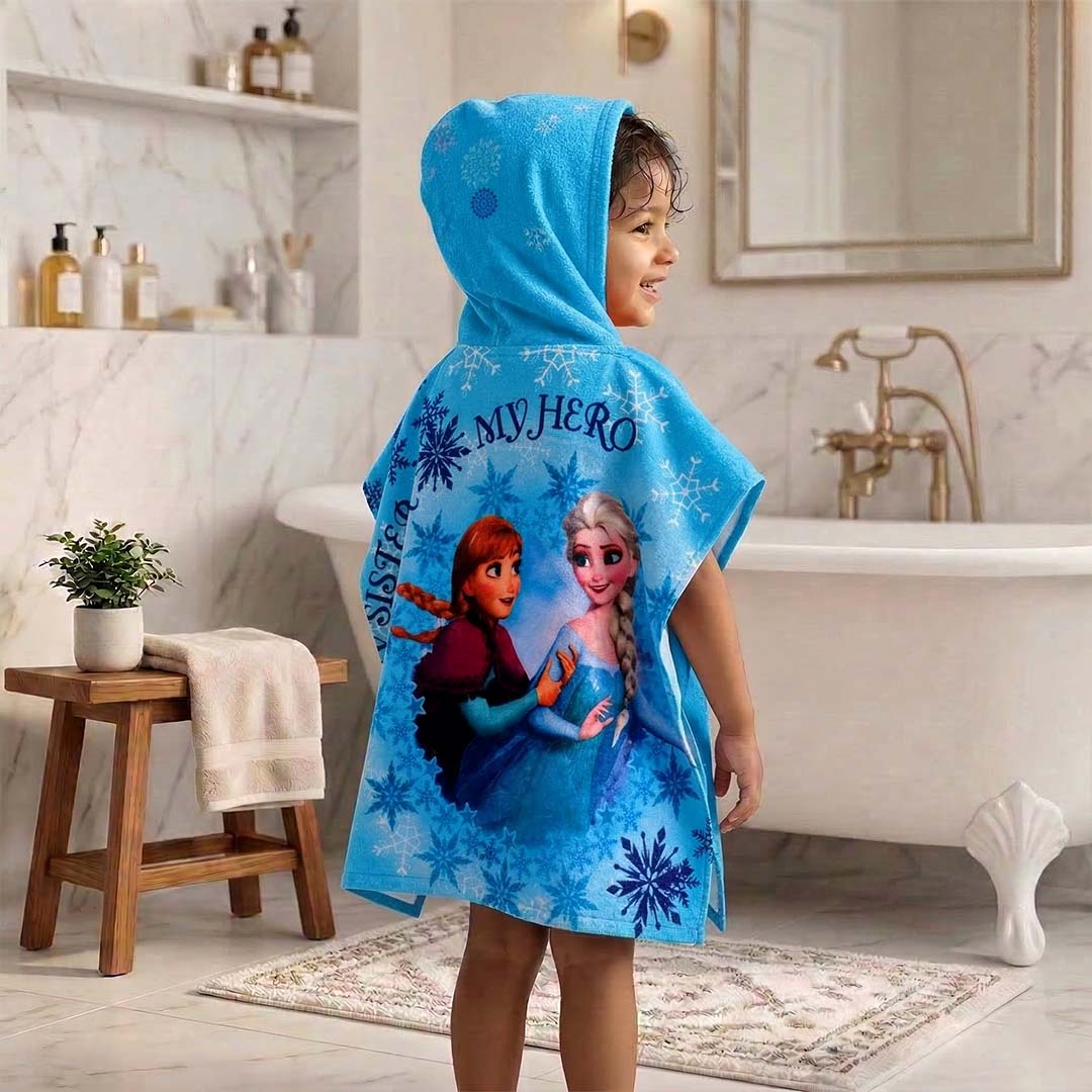 Disney Frozen 'Anna & Elsa' Kids Hooded Towel and Bath Towel Combo by Athom Living - Athom Living