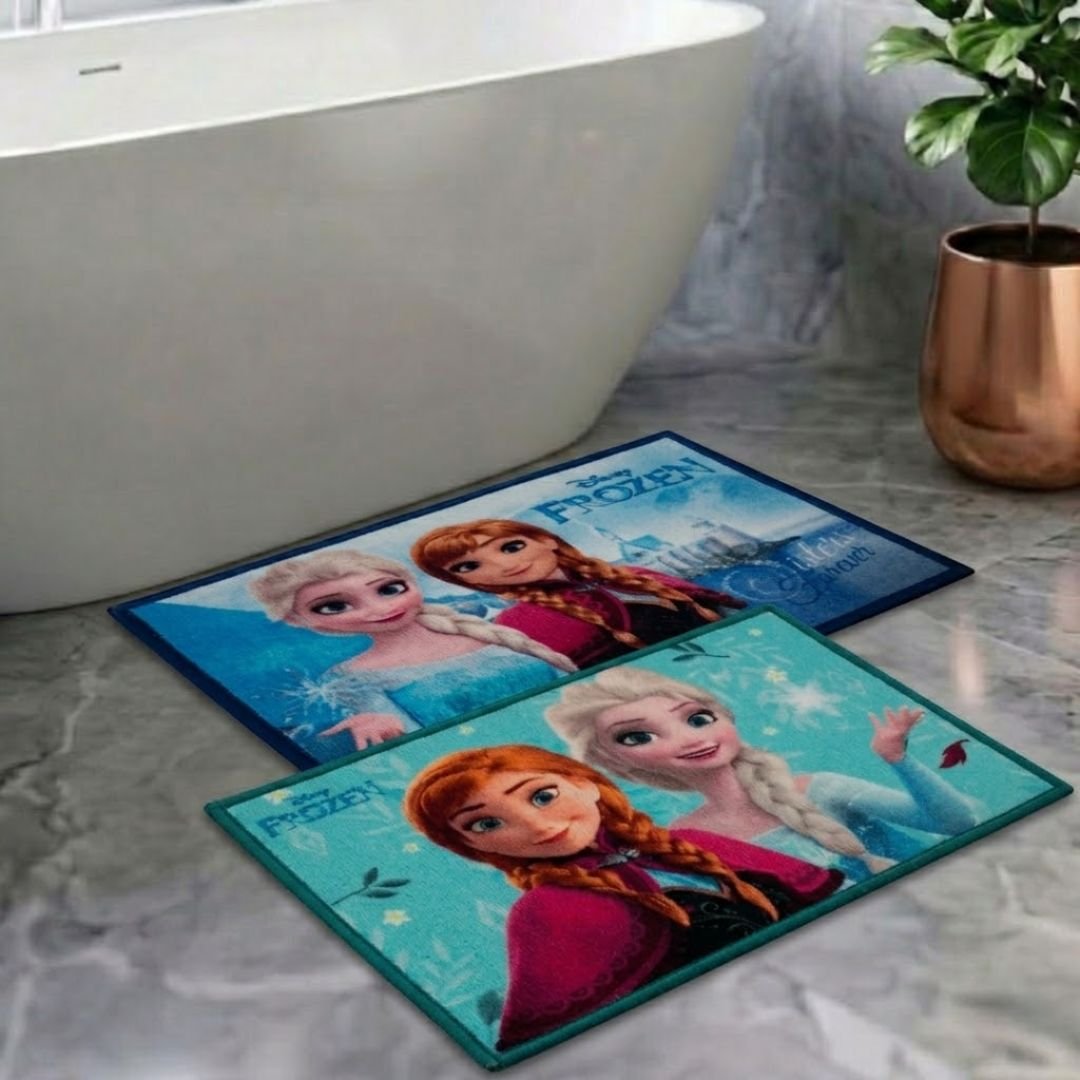 Disney Frozen Anna & Elsa Sister Forever Kids Bathmat Combo - Pack of 2 by Athom Living - Athom Living
