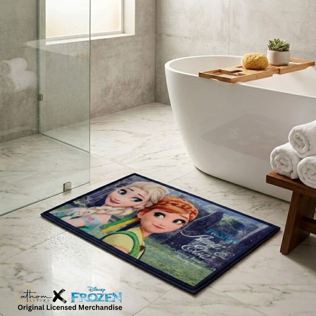 Disney Frozen Anna & Elsa "Strong Bond Strong Heart" Anti Slip Kids Bathmat by Athom Living - Athom Living