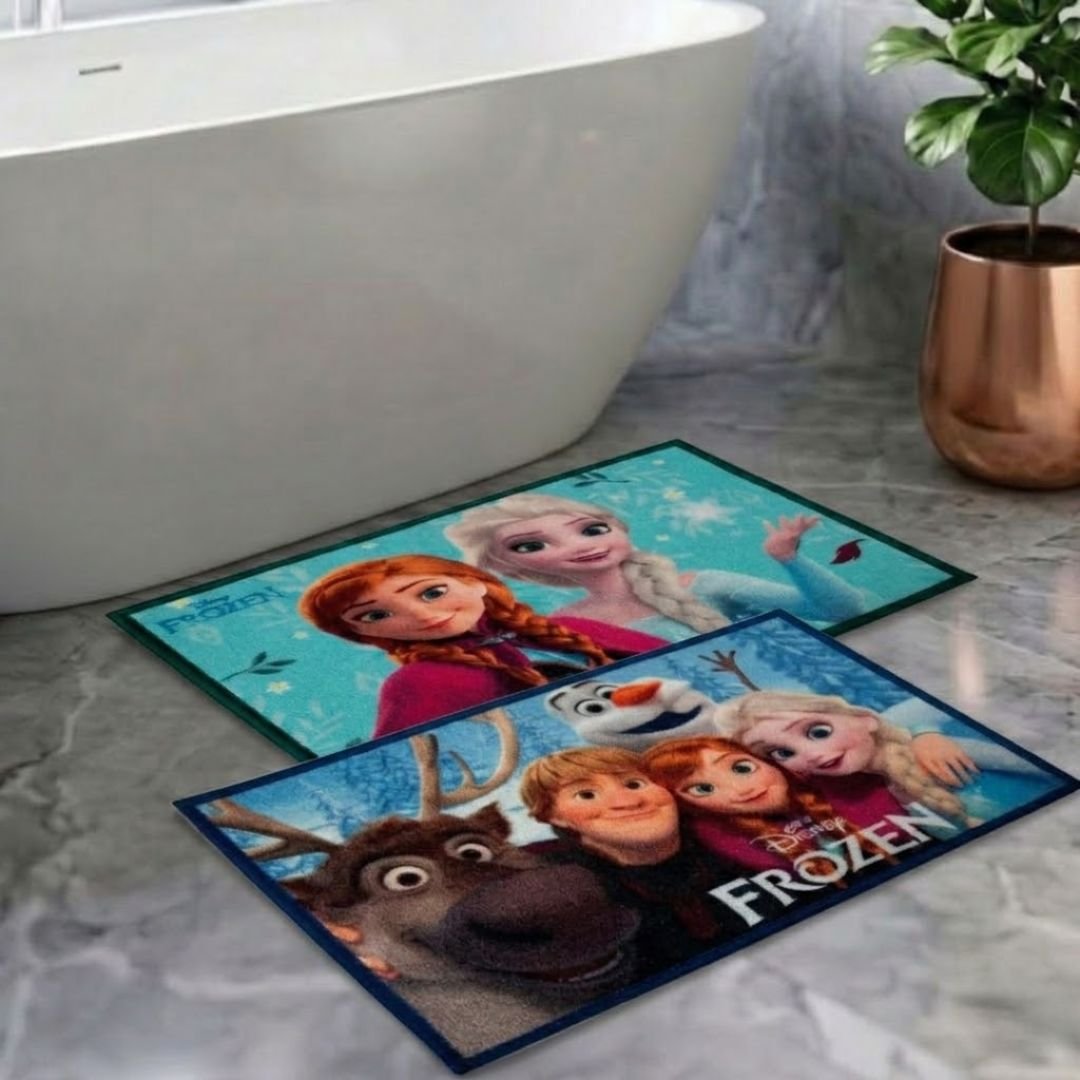 Disney Frozen Characters Themed Kids Bathmat Combo Pack of 2 by Athom Lving - Athom Living