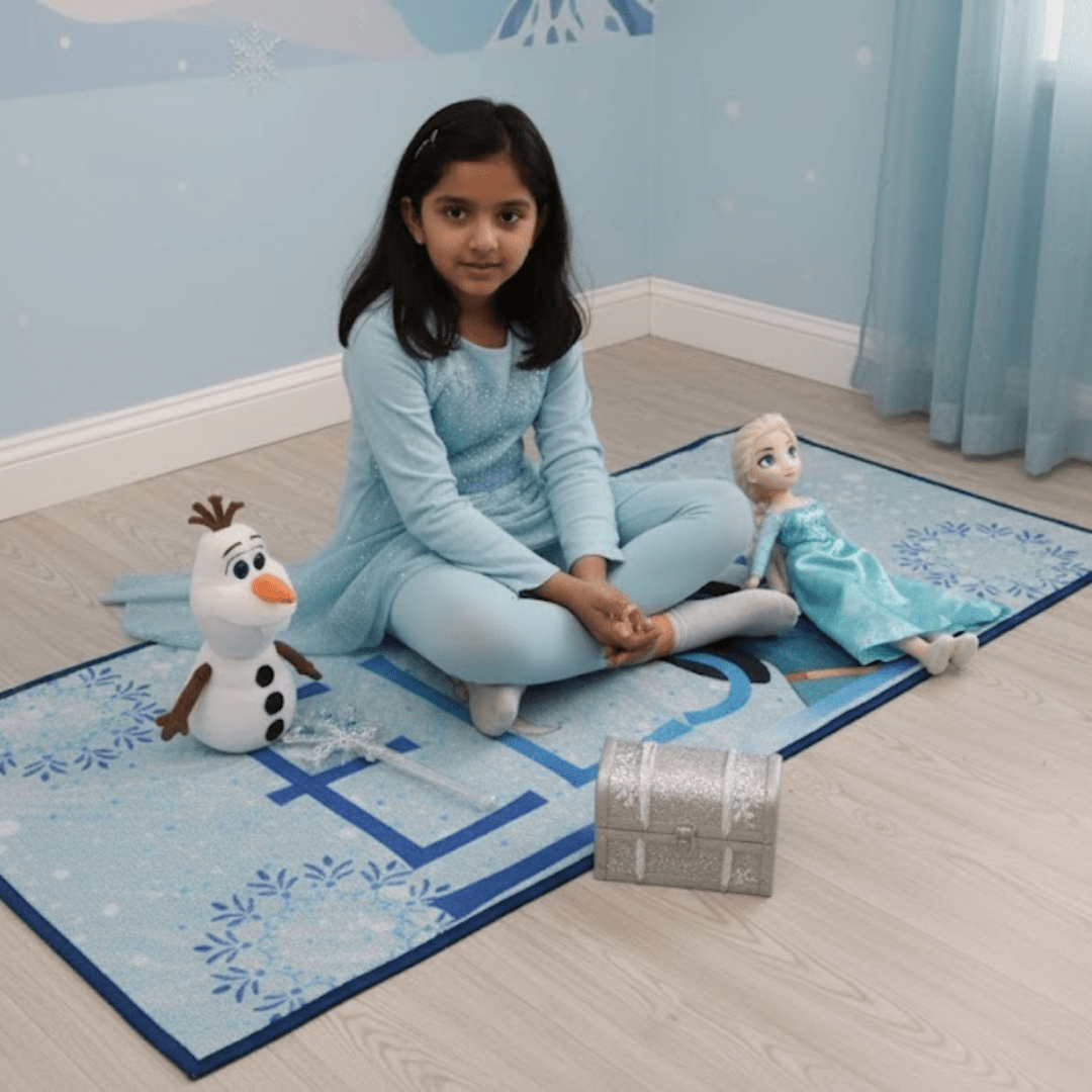 Disney Frozen Elsa Blue Runner Carpet for Kids(60x140 cm) by Athom Living - Athom Living