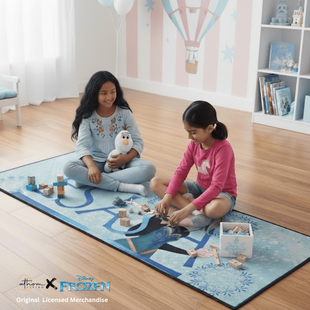 Disney Frozen Elsa Blue Runner Carpet for Kids(60x140 cm) by Athom Living - Athom Living